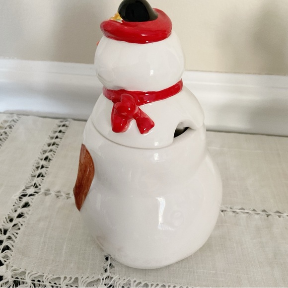 Oneida Snow Family Warren Kimble Snowman Sugar & Creamer Set Hand Painted 2004 - Picture 5 of 16